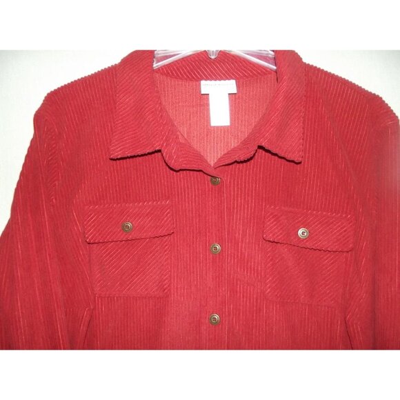 Alfred Dunner Shacket Womens Size 3X Rust Burnt Orange Soft Cord Jacket shirt - Picture 2 of 10